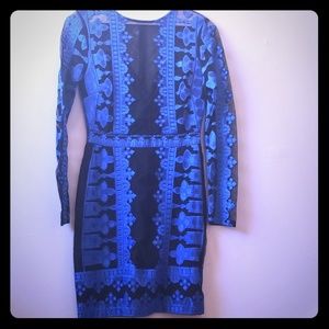 Nicole Miller Black and Blue Dress